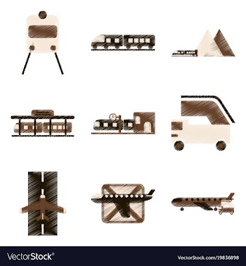 Set of flat icons in shading style logistics vector image
