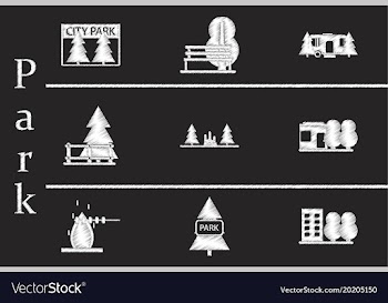 Set of flat icons in shading style parks vector image