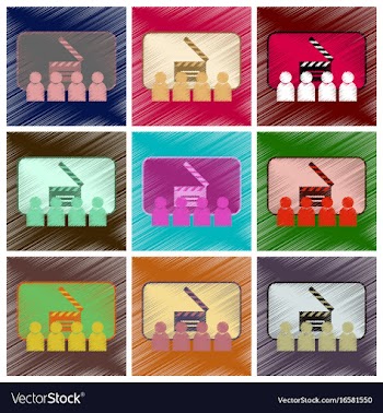 Set of flat icons in shading style people in vector image