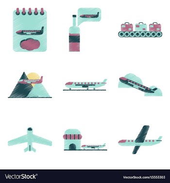 Set of flat icons in shading style planes vector image
