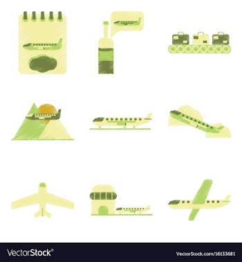 Set of flat icons in shading style planes vector image