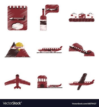 Set of flat icons in shading style planes vector image