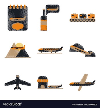 Set of flat icons in shading style planes vector image