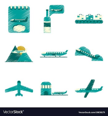 Set of flat icons in shading style planes vector image