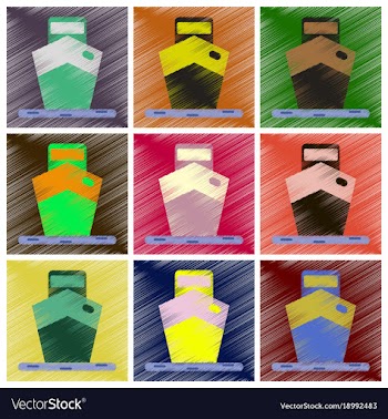 Set of flat icons in shading style ship vector image