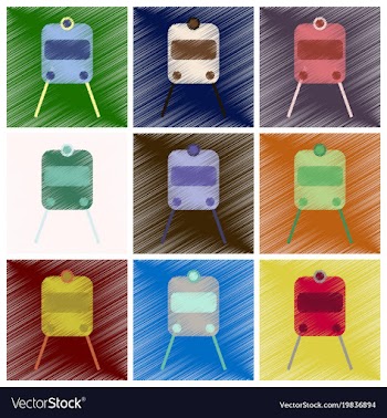 Set of flat icons in shading style train vector image