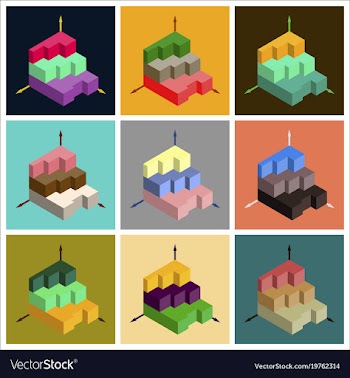 Set of flat icons on stylish background 3d chart vector image