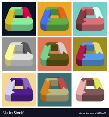 Set of flat icons on stylish background arrows vector image