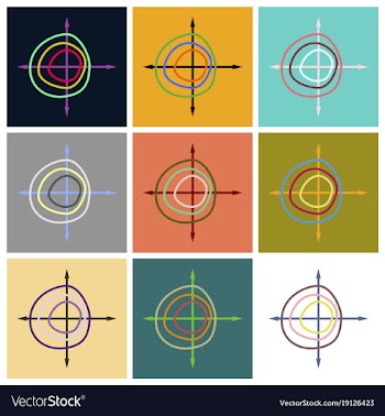 Set of flat icons on stylish background chart vector image