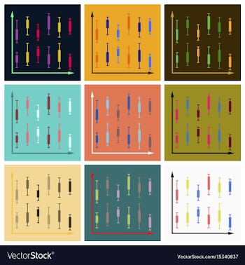 Set of flat icons on stylish background economic vector image