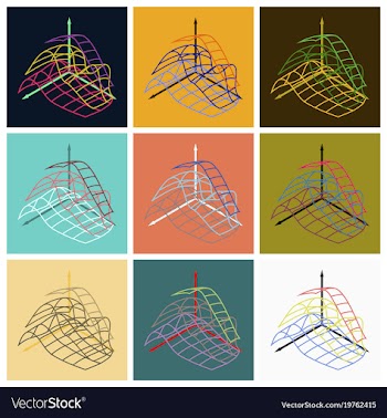 Set of flat icons on stylish background financial vector image