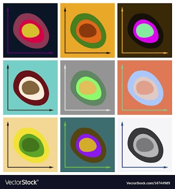 Set of flat icons on stylish background graph vector image