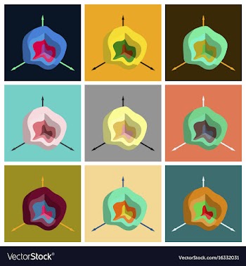 Set of flat icons on stylish background graph vector image