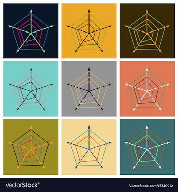 Set of flat icons on stylish background thin chart vector image