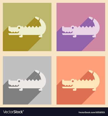 Set of flat icons with long shadow Australian vector image