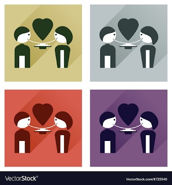 Set of flat icons with long shadow boy and girl vector image
