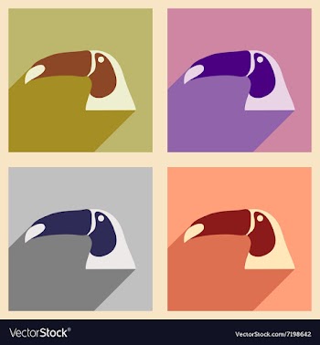 Set of flat icons with long shadow Brazilian vector image