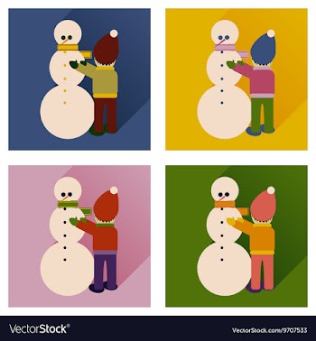 Set of flat icons with long shadow child and vector image