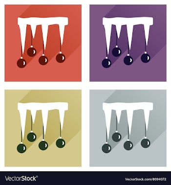 Set of flat icons with long shadow Christmas balls vector image