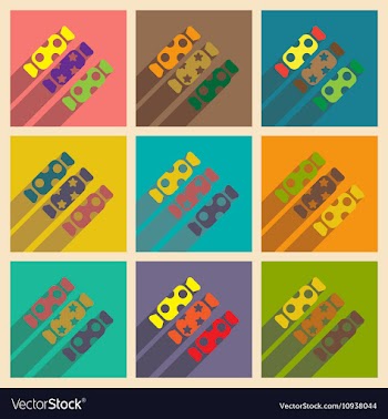 Set of flat icons with long shadow Christmas candy vector image