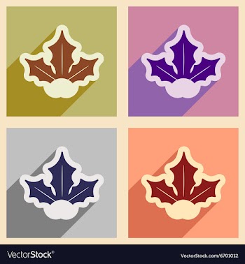 Set of flat icons with long shadow Christmas vector image