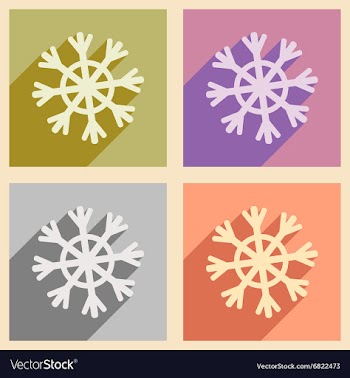 Set of flat icons with long shadow Christmas vector image
