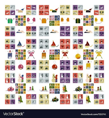 Set of flat icons with long shadow Christmas vector image