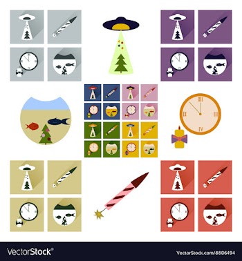 Set of flat icons with long shadow Christmas vector image
