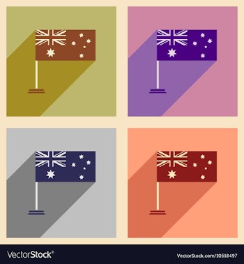 Set of flat icons with long shadow flag of vector image