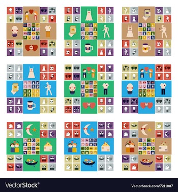 Set of flat icons with long shadow love vector image