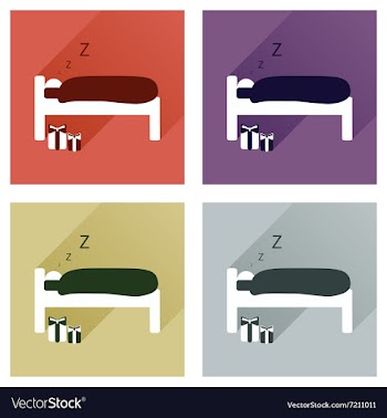 Set of flat icons with long shadow new Year gifts vector image