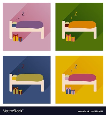 Set of flat icons with long shadow new Year gifts vector image