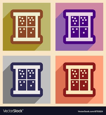 Set of flat icons with long shadow outside the vector image