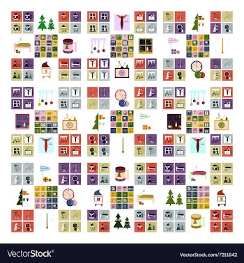 Set of flat icons with shadow Christmas and New vector image