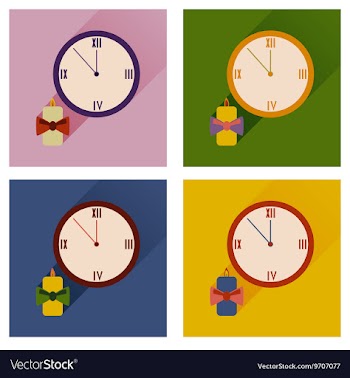 Set of flat icons with shadow Christmas candle and vector image