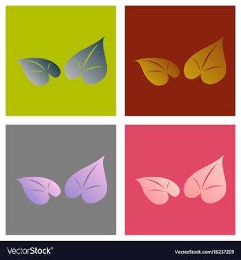 Set of flat leaves logo template vector image