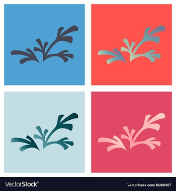 Set of flat leaves logo template vector image