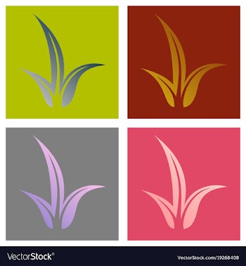 Set of flat leaves logo template vector image