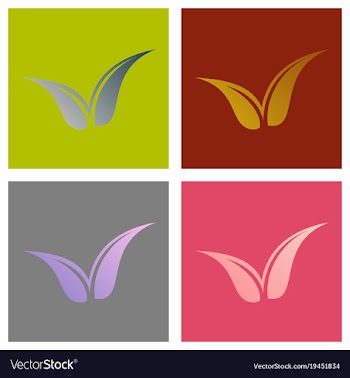 Set of flat leaves logo template vector image