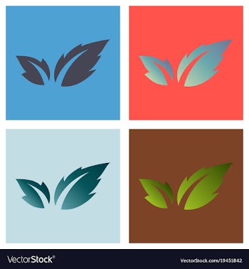 Set of flat leaves logo template vector image