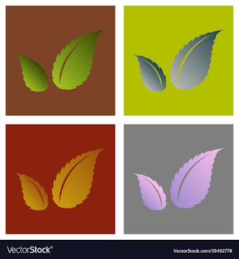 Set of flat leaves logo template vector image