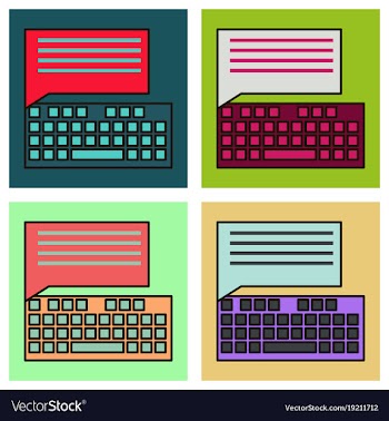 Set of flat line icon concept of new email inbox vector image