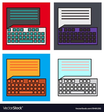 Set of flat line icon concept of new email inbox vector image