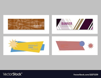 Set of flat linear promotion ribbon banner scroll vector image