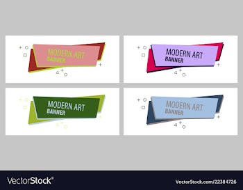 Set of flat linear promotion ribbon banner scroll vector image