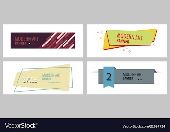 Set of flat linear promotion ribbon banner scroll vector image