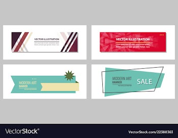 Set of flat linear promotion ribbon banner scroll vector image