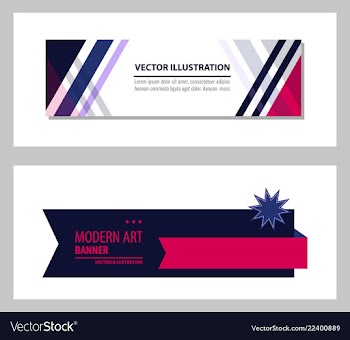 Set of flat linear promotion ribbon banner scroll vector image