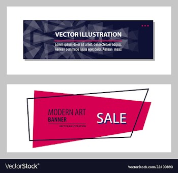 Set of flat linear promotion ribbon banner scroll vector image
