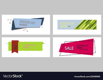 Set of flat linear promotion ribbon banner scroll vector image